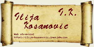 Ilija Kosanović vizit kartica